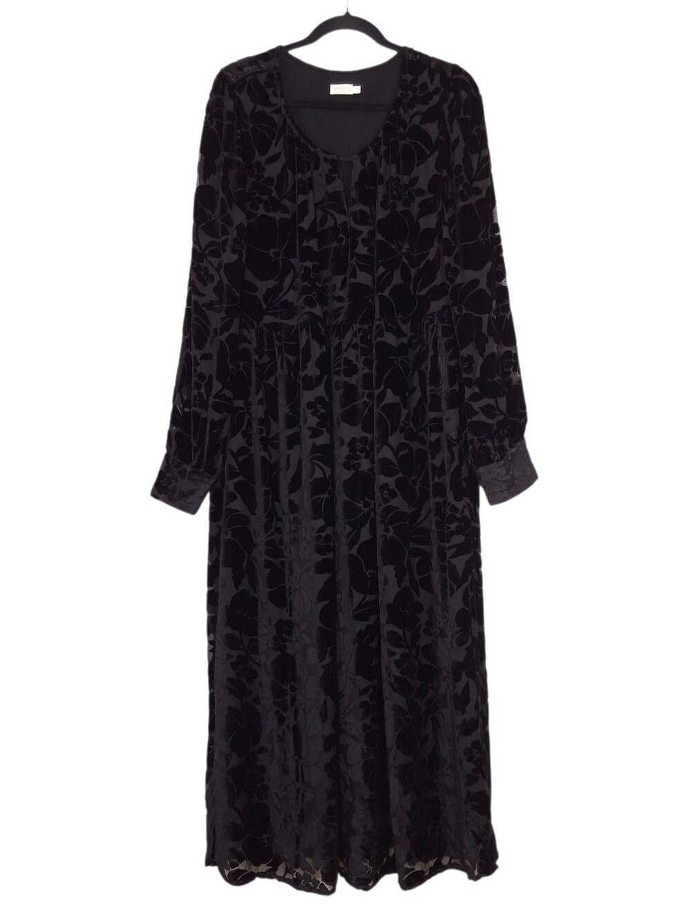 Spartina 449 Andrea Midi Dress silk blend velvet burnout evening cocktail black